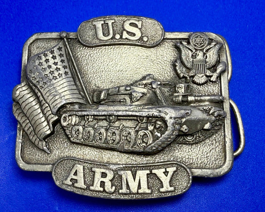 Bergamot U.S. Army K-132 Tank Flag Vtg. 1982 United States Military Belt Buckle