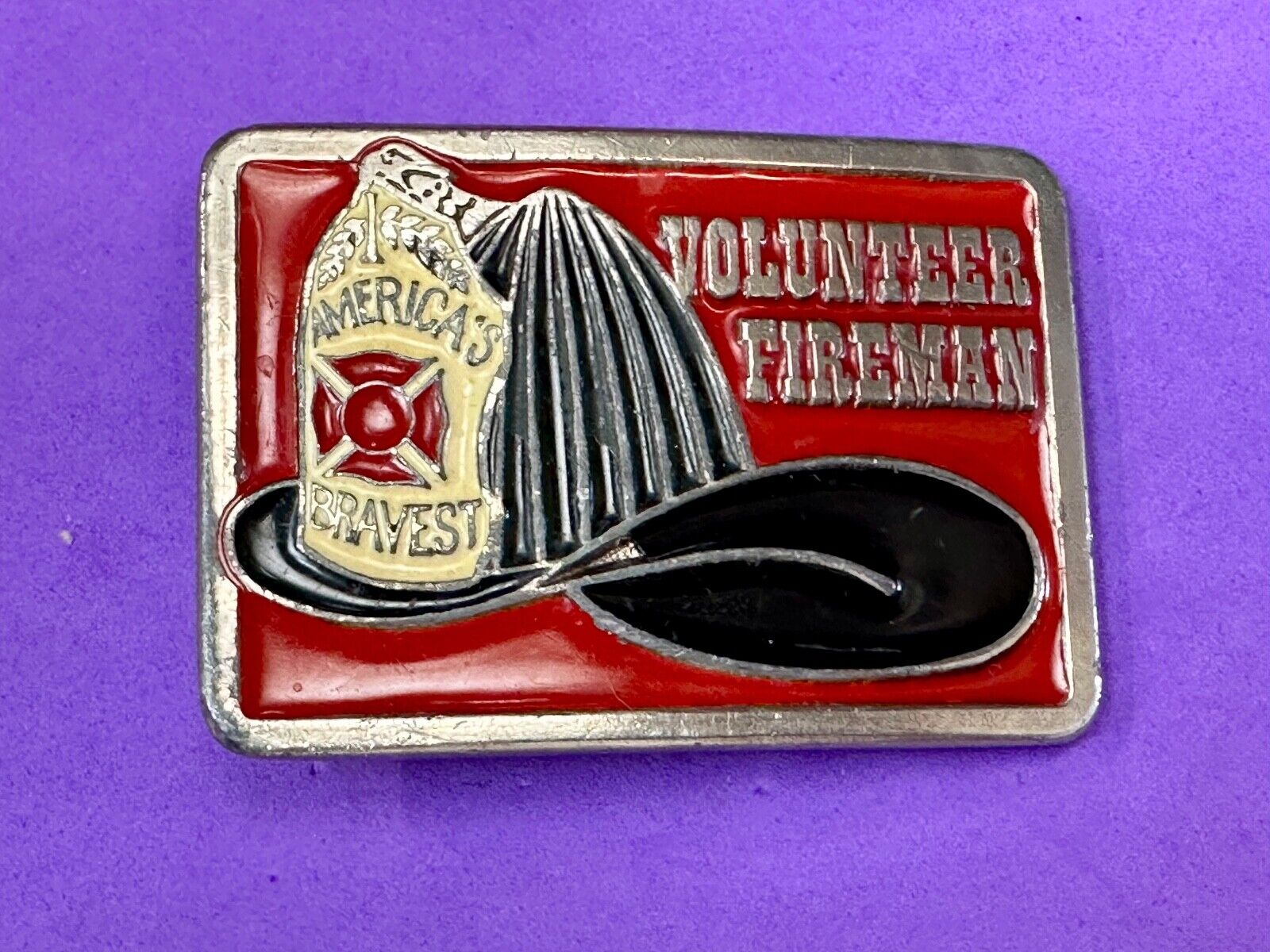 Americas Bravest Volunteer Fire Department tribute belt buckle