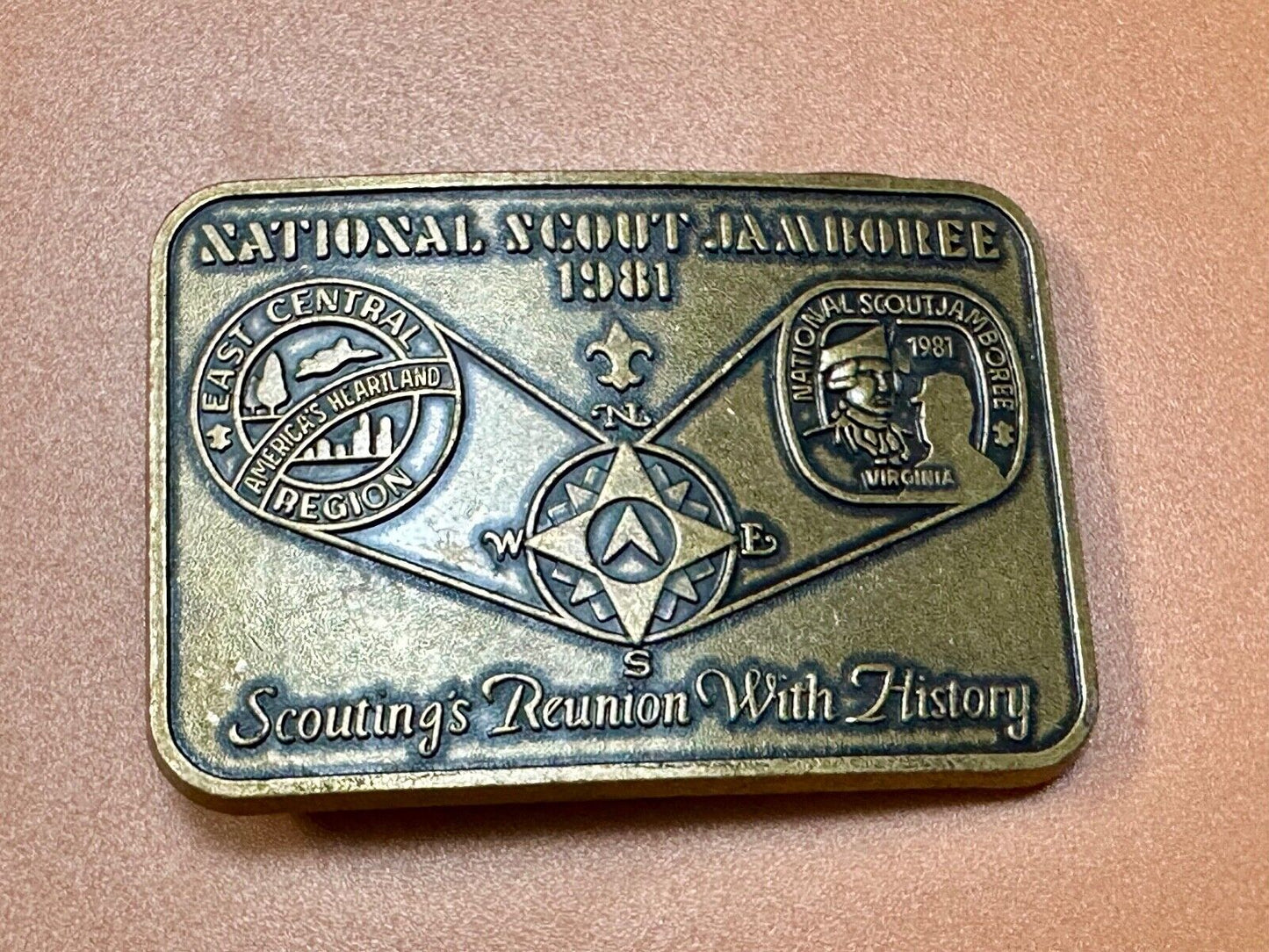 1981 National Scout Jamboree Belt Buckle BSA Boy Scout of America East Central