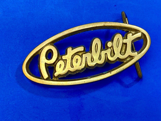 VINTAGE 1970s **PETERBILT** TRUCK ADVERTISEMENT SOLID BRASS SPELLED OUT BUCKLE 
