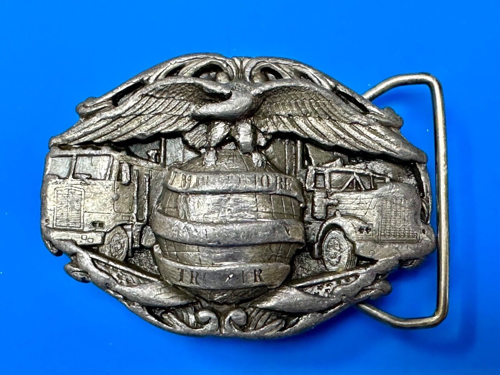 Truckers Semi Drivers Vital Role in the USA Economy 1986 Bergamot Belt Buckle