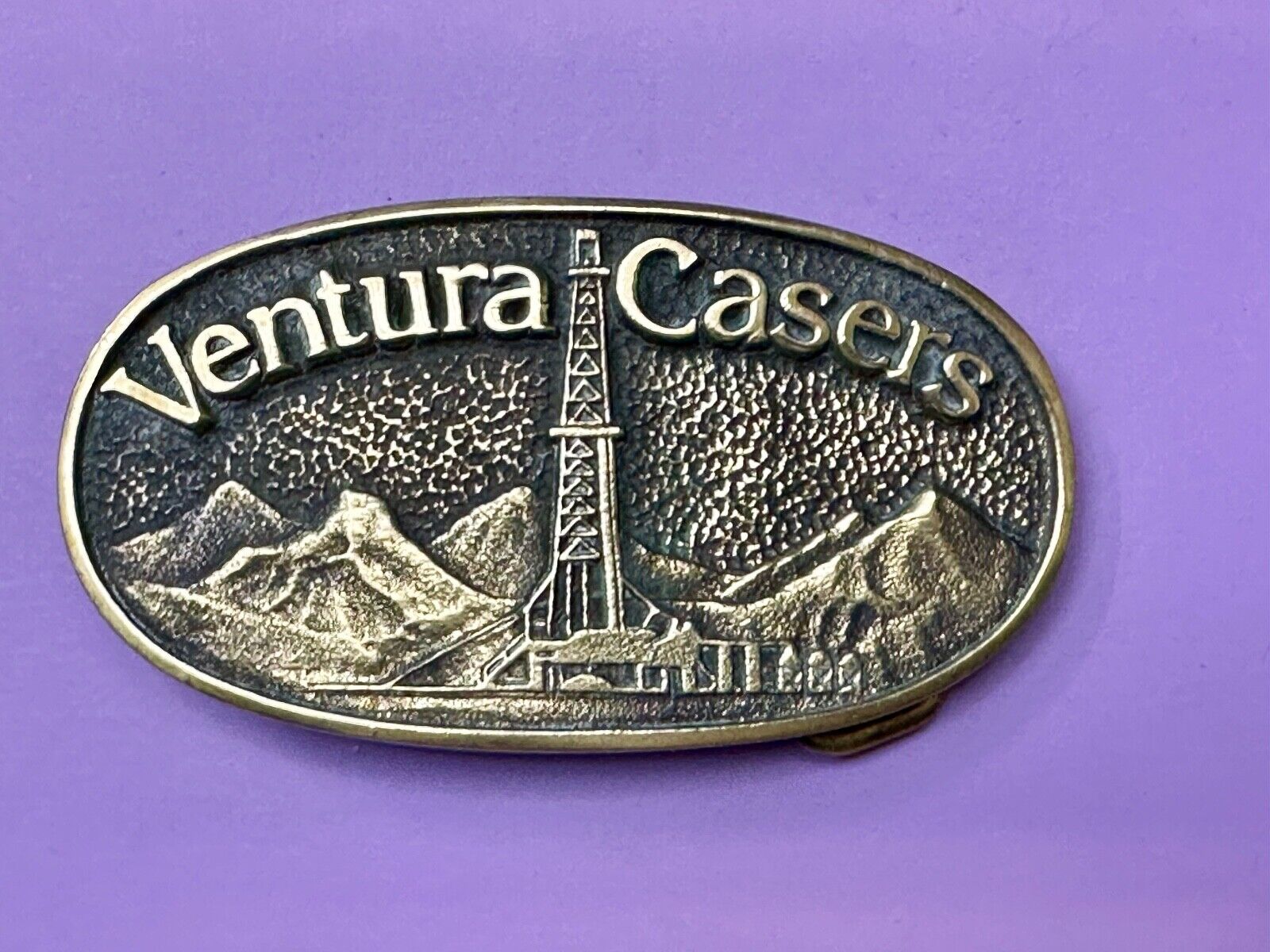 Ventura Casers Oil & Gas Industry Cal Coast Vintage Solid Brass Belt buckle