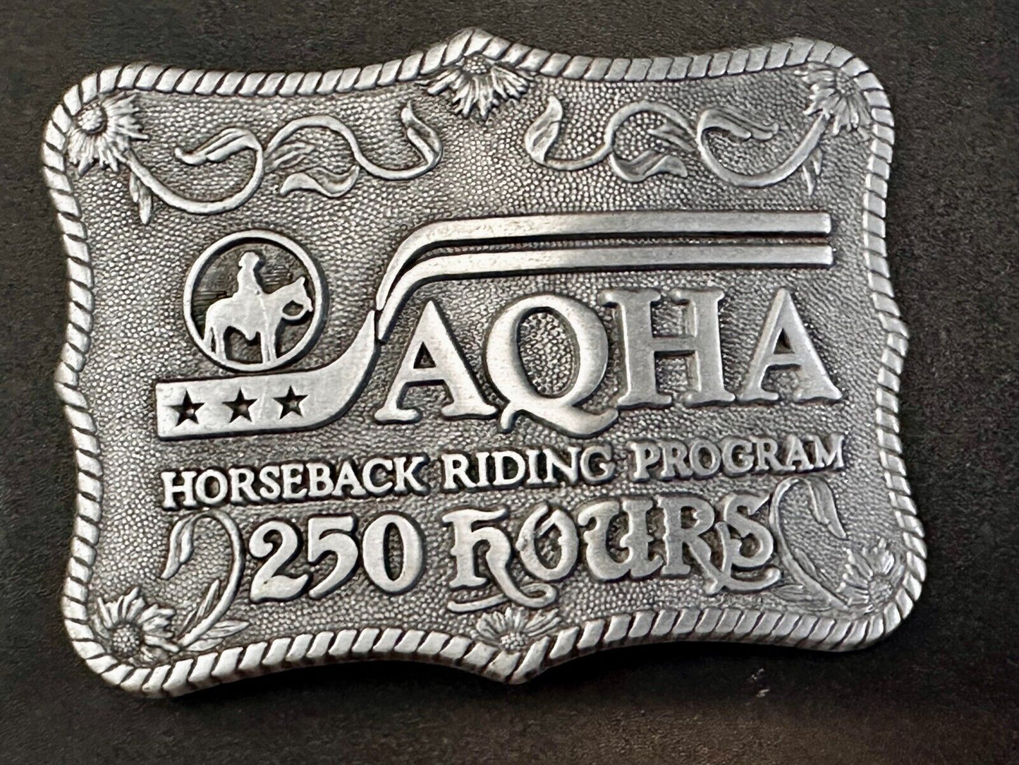 AQHA Horseback Riding Program 250 hours Award Belt Buckle by Quarterhorse