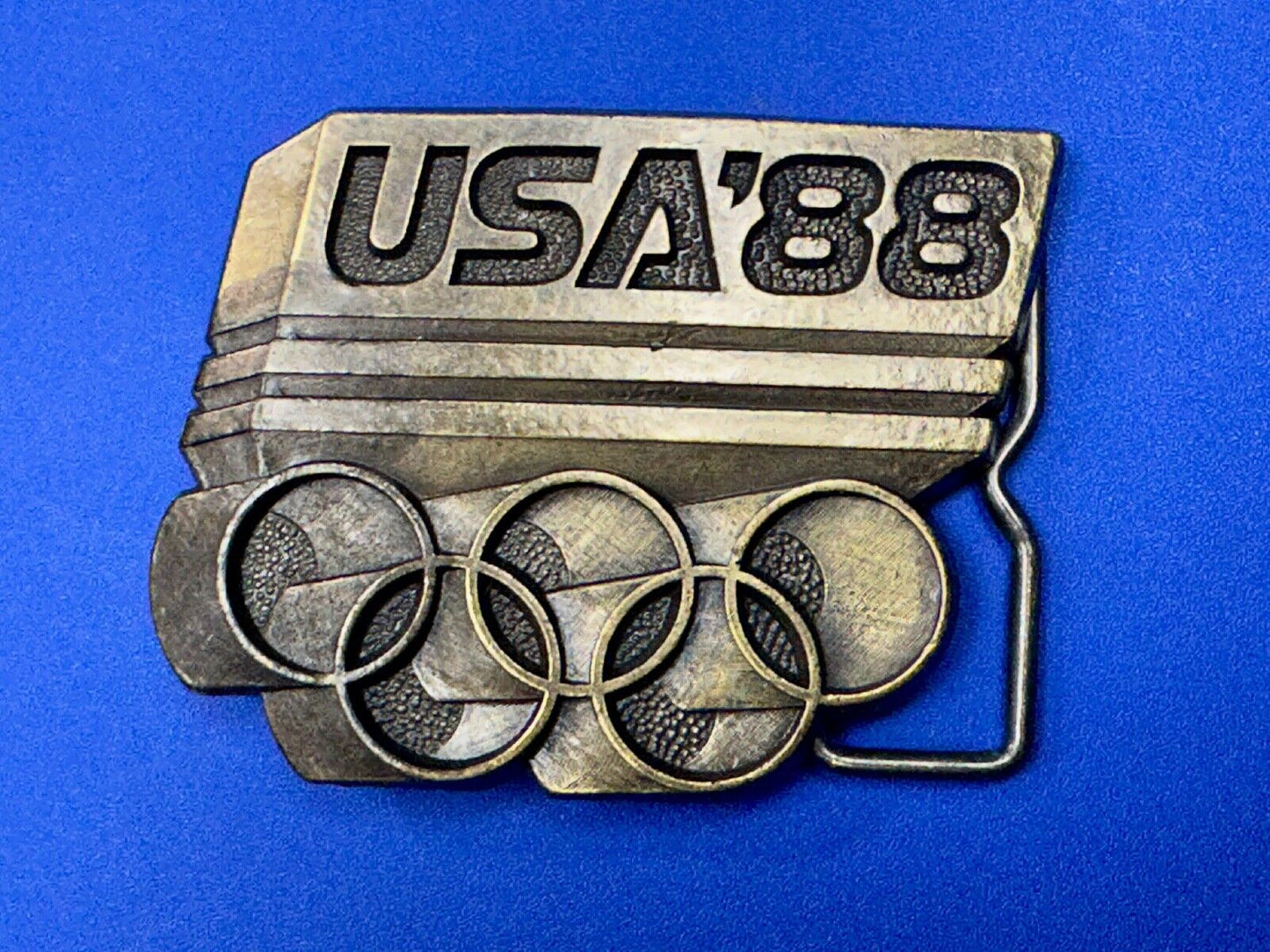 USA Olympic Games 1988  Five Ring Emblem logo belt buckle