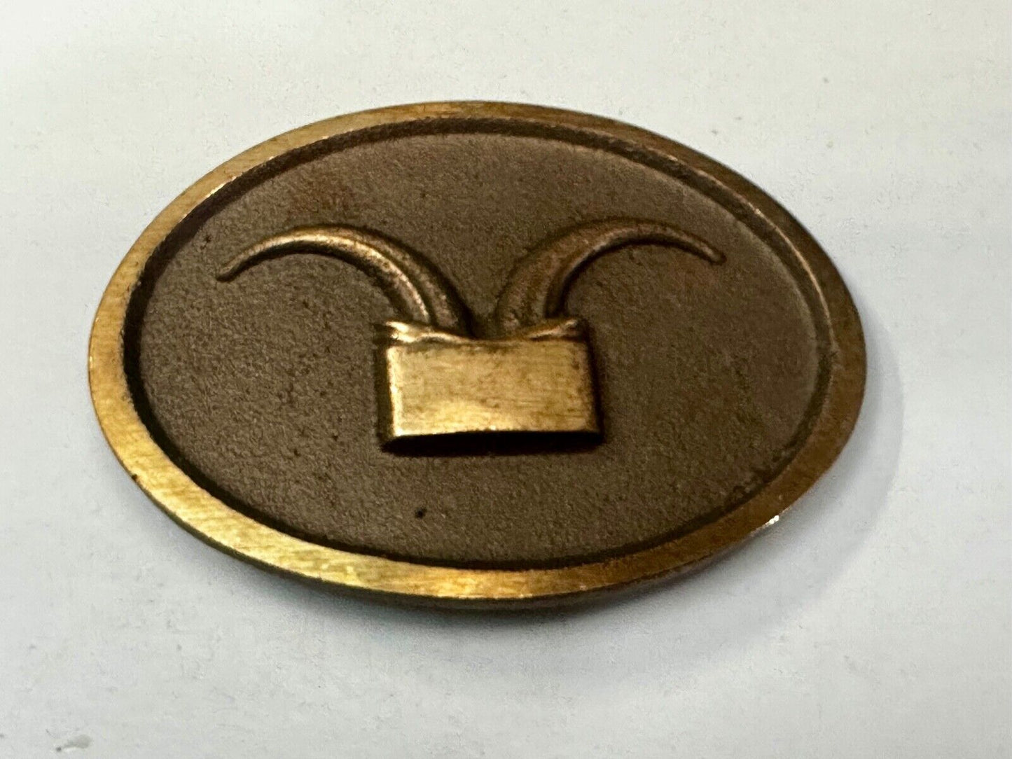 Abstract Ram Horn Ranch Symbol Vintage Western Oval Belt Buckle