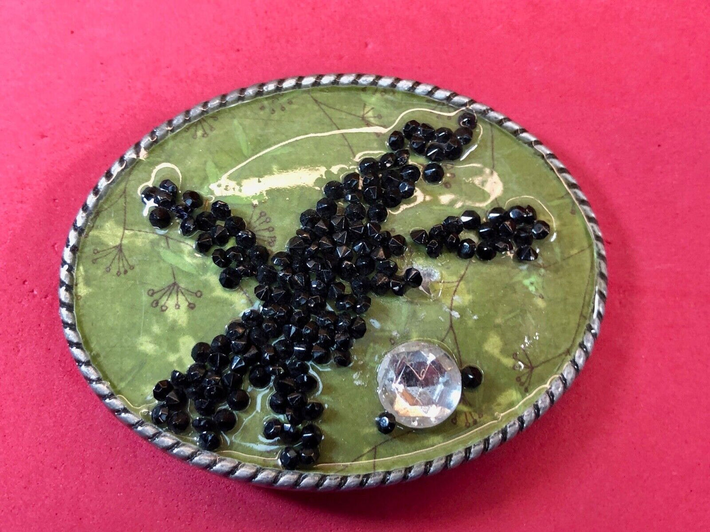 Unique IVAN western belt buckle - Stone Art Artisan pattern starfish design