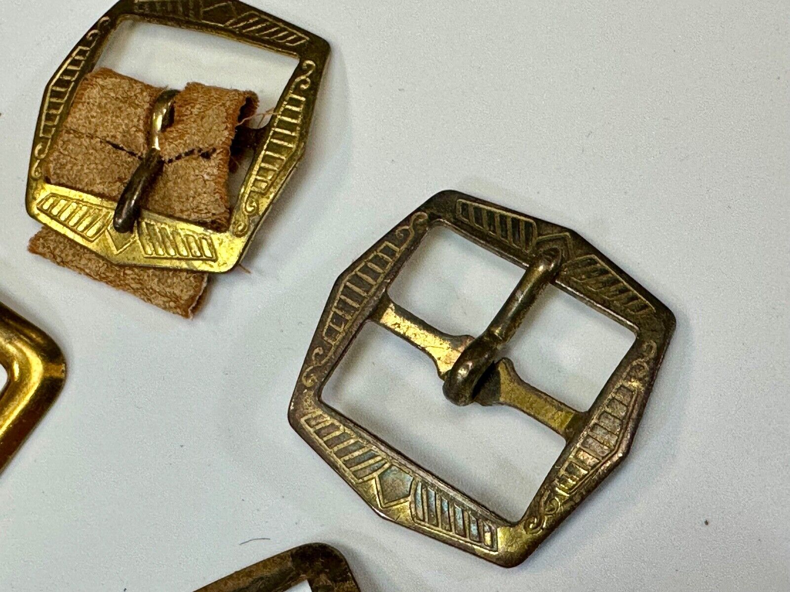 4 pc lot of antique SMALL belt buckle's