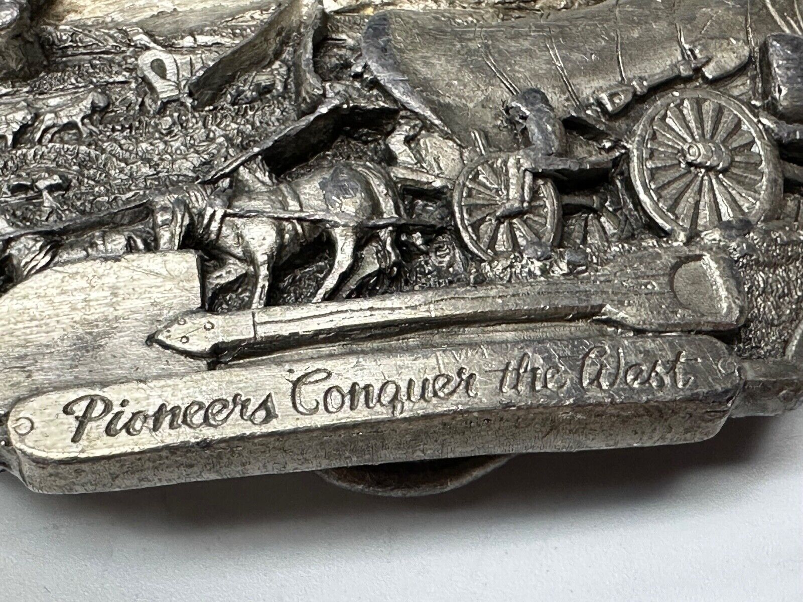 Ames Tools  Pioneers Conquer the West Belt Buckle, 1986 Siskiyou Belt Buckle