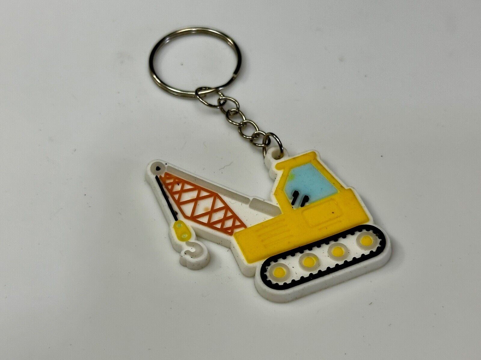 Toy Construction Crane Job Work Site Truck Keychain - Key Ring Chain