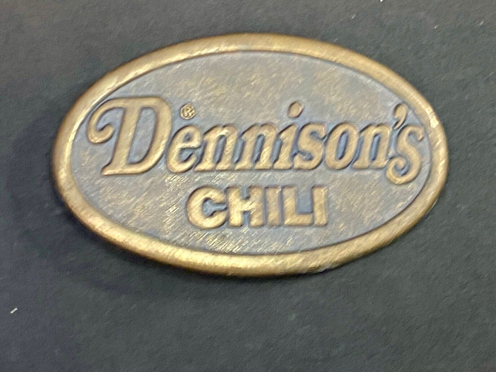 Vintage Dennison's Chili Belt Brass Tone Oval Buckle