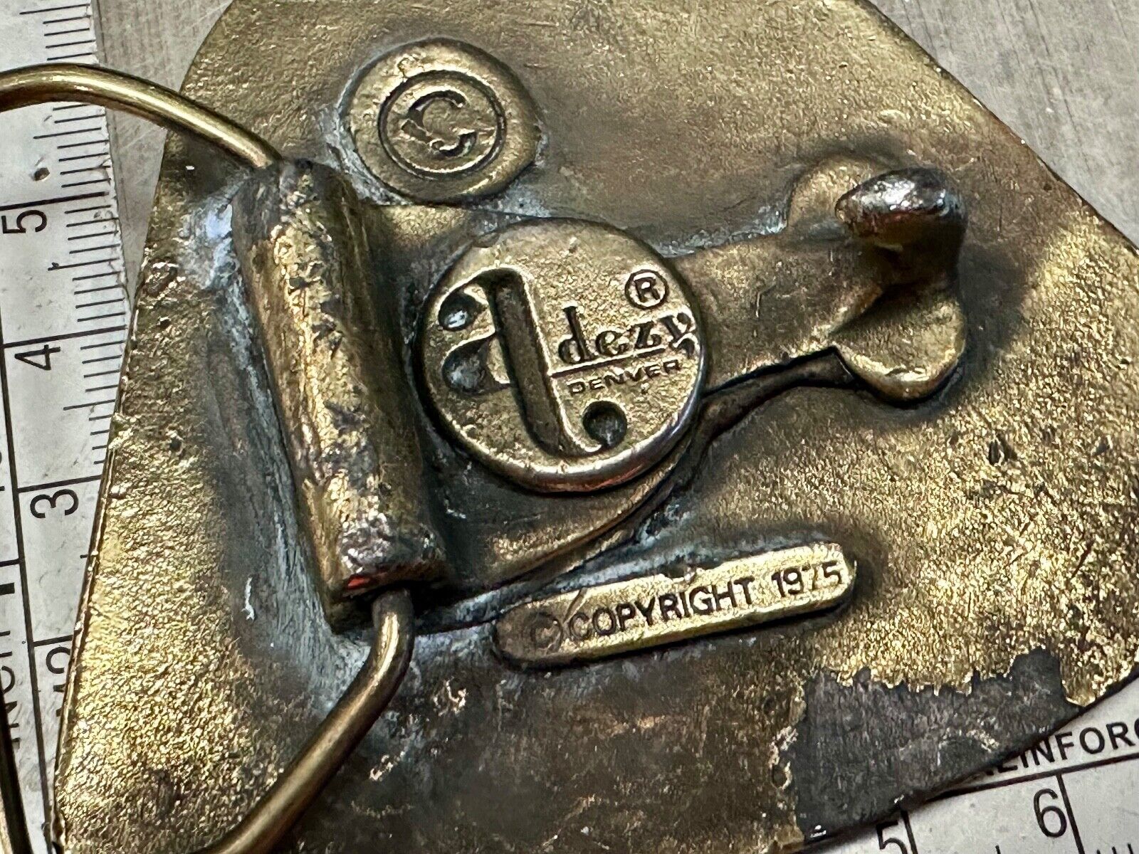 Vintage 1975 Dirt Bike Adzes sporting biking motorcycle belt buckle