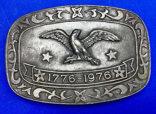 Bicentennial Celebration Patriotic repaired belt buckle by Celebrity